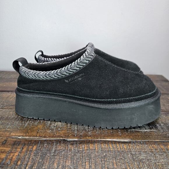 NEW Koolaburra by UGG Burree Platform Womens Size 7 Slipper Shoes Black White - Picture 1 of 11